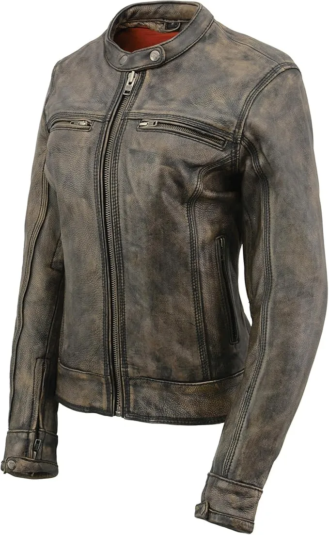 Women Antique Distressed Vintage Sheep Leather By TJS