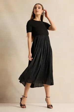 Women Black Short Sleeve Dress