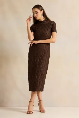 Women Brown Textured Dress