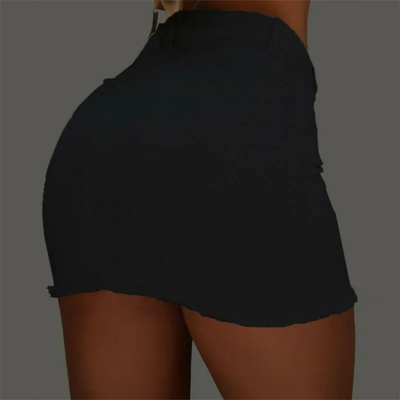 Women Button Denim Jean skirt