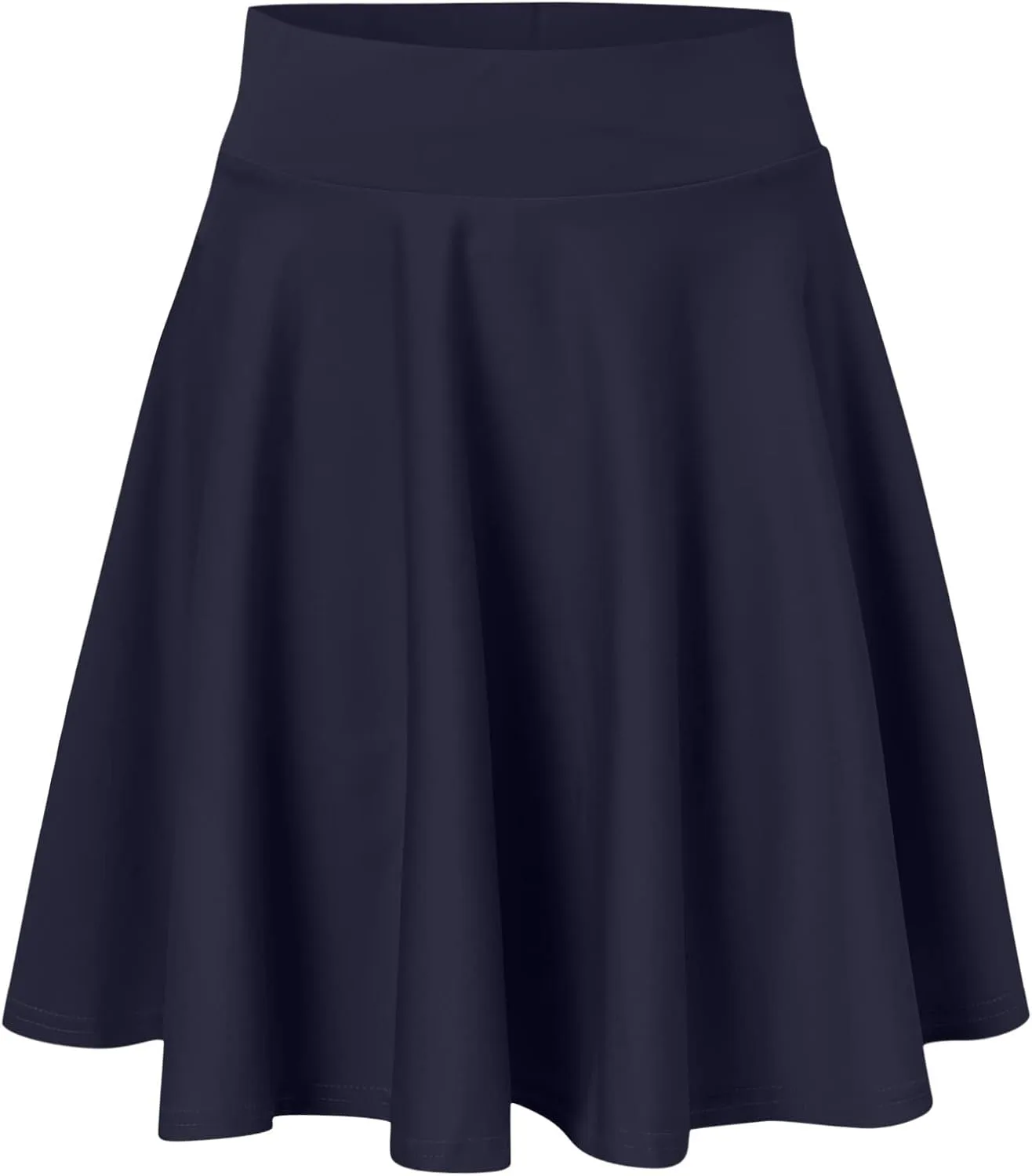 Women Casual Solid Half Skirt Solid Color A-Line Pleated Mini Skirt Built-in Shorts