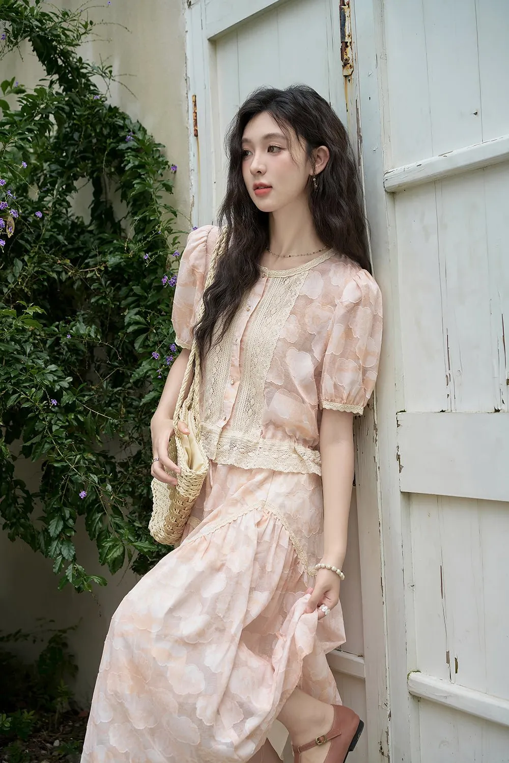 Women Floral Blouse and Maxi Skirt Set Separately Sold