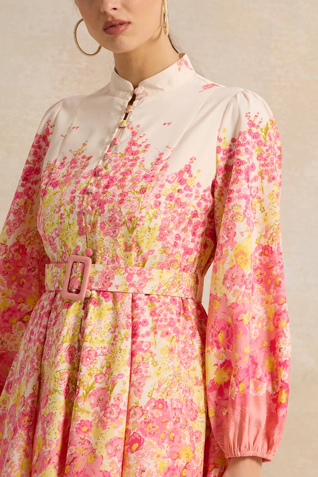 Women Pink Printed Mini Dress