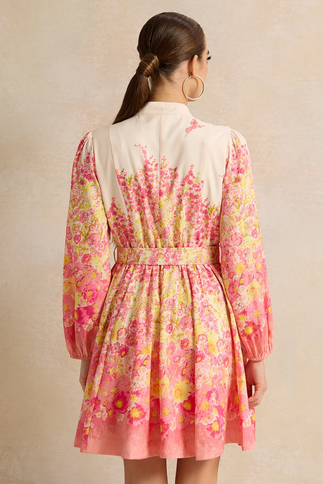 Women Pink Printed Mini Dress