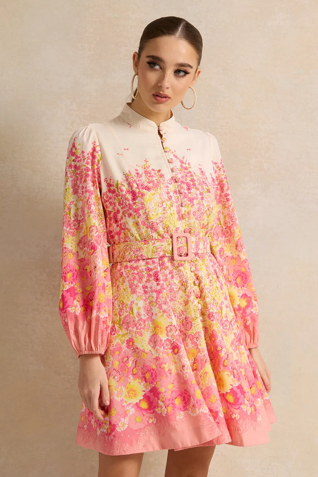 Women Pink Printed Mini Dress