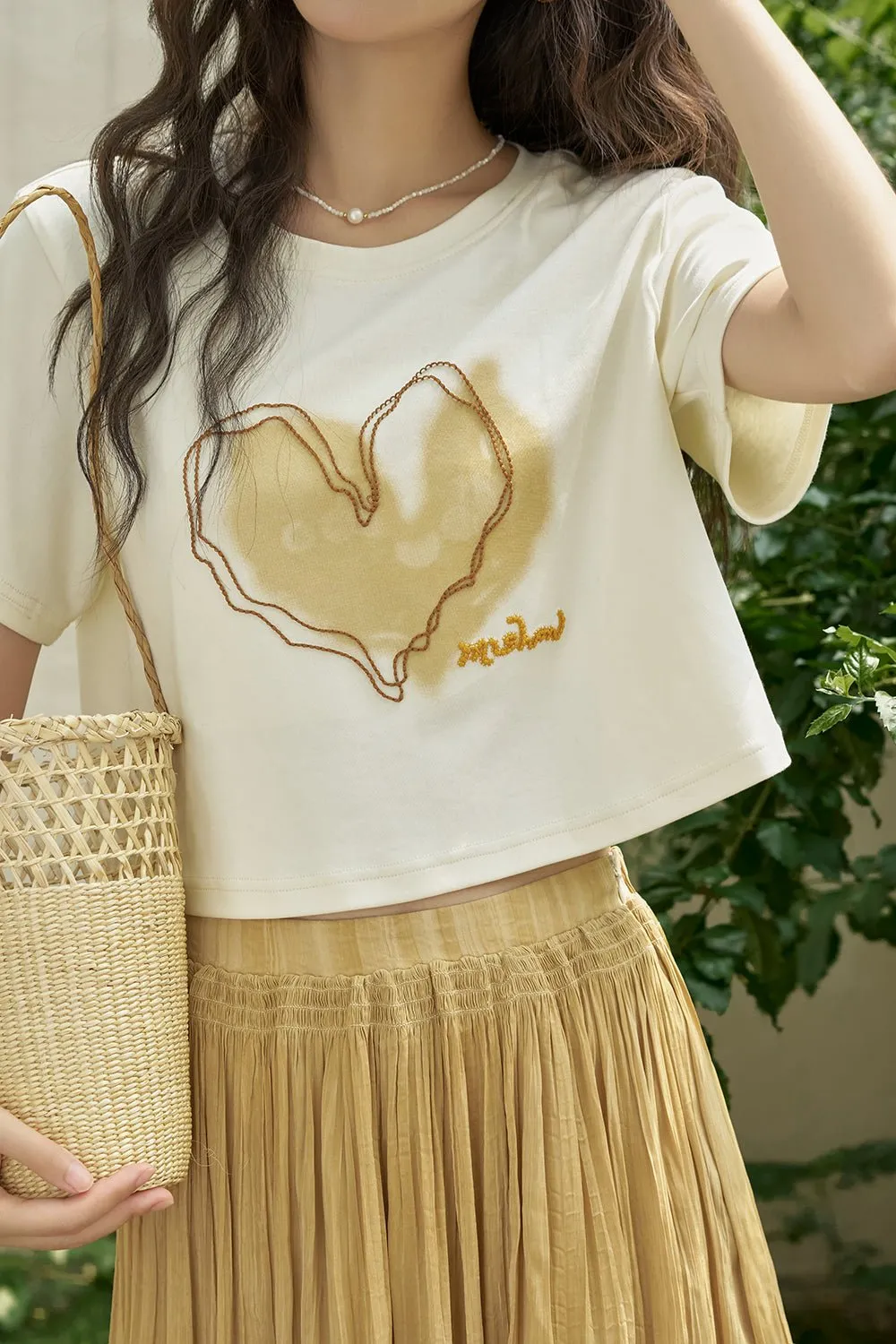 Women Print T-shirt and Pleated Skirt Set Separately Sold