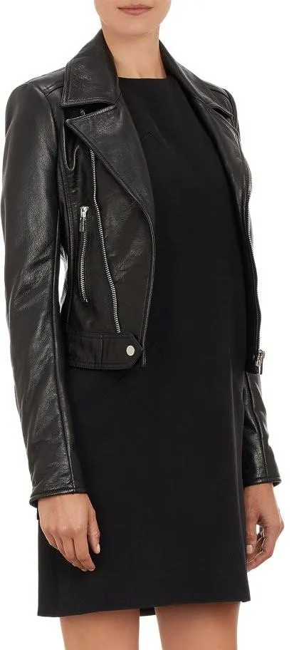 Women Real Leather Biker Fashion Jackets By TJS