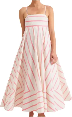 Women Striped Print Maxi Dress Spaghetti Strap Flowy Tiered Dress Sleeveless Casual Summer Sundress, 3X-Large, Black
