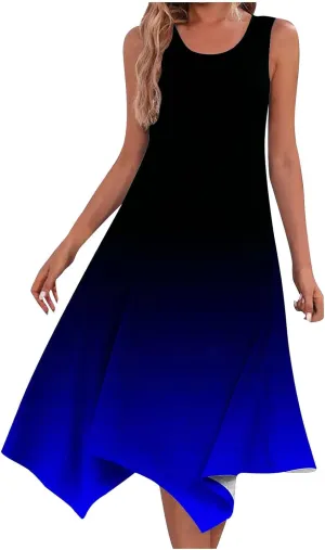Women Summer Dresses Knee Length Casual Plus Size Graphic Sun Dresses Casual Ladies Beach Vacation Outfits