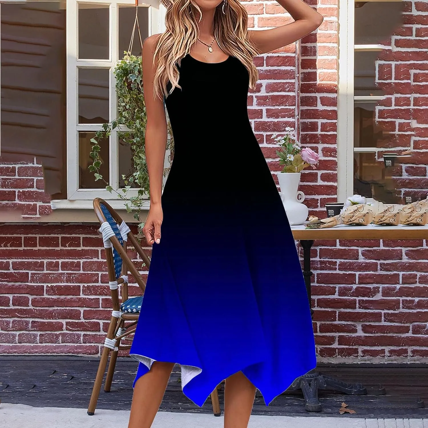 Women Summer Dresses Knee Length Casual Plus Size Graphic Sun Dresses Casual Ladies Beach Vacation Outfits