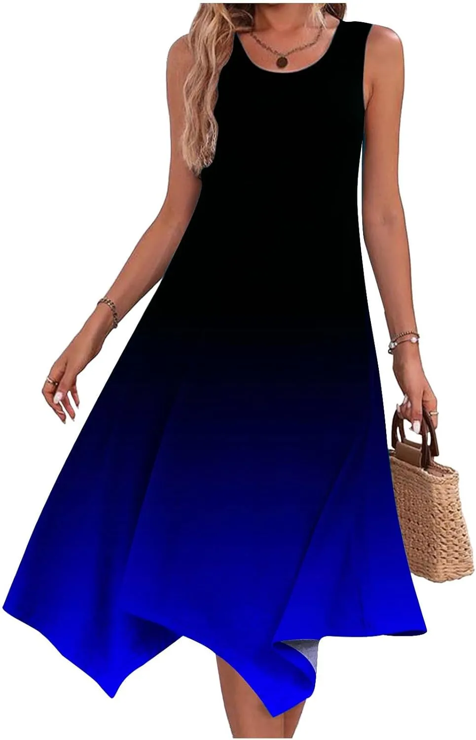 Women Summer Dresses Knee Length Casual Plus Size Graphic Sun Dresses Casual Ladies Beach Vacation Outfits