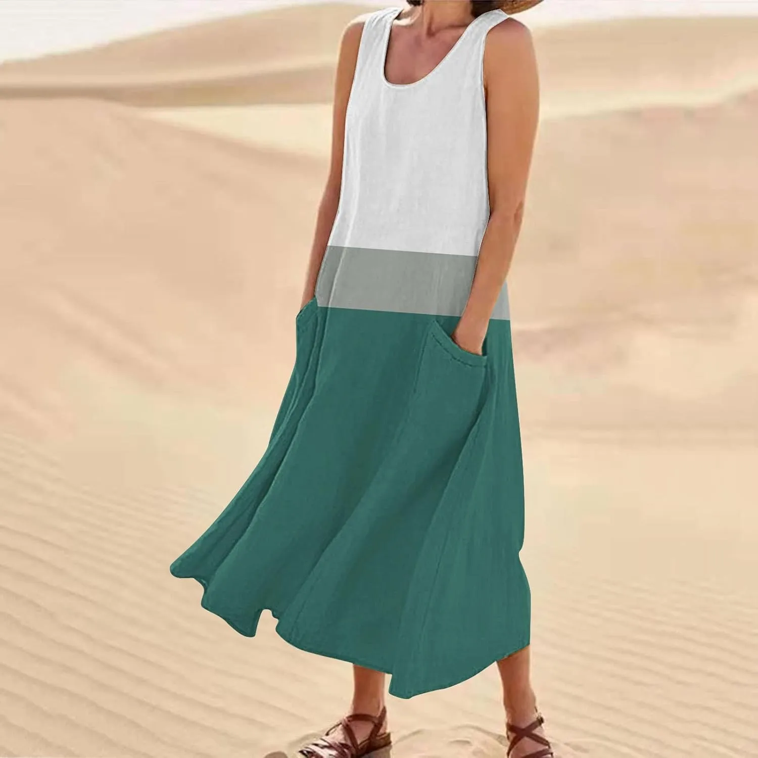 Women Summer Dresses Summer Dresses for Women Plus Size Beach Dress Casual Sundresses Sexy Sleeveless Dress Flowy
