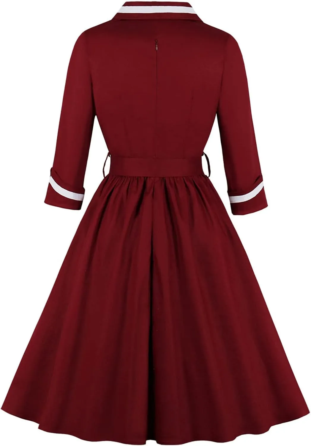 Women Vintage Evening Dress V Neck Long Sleeve Cocktail A Line Midi Gown Wedding Guest Bodycon Prom Dresses