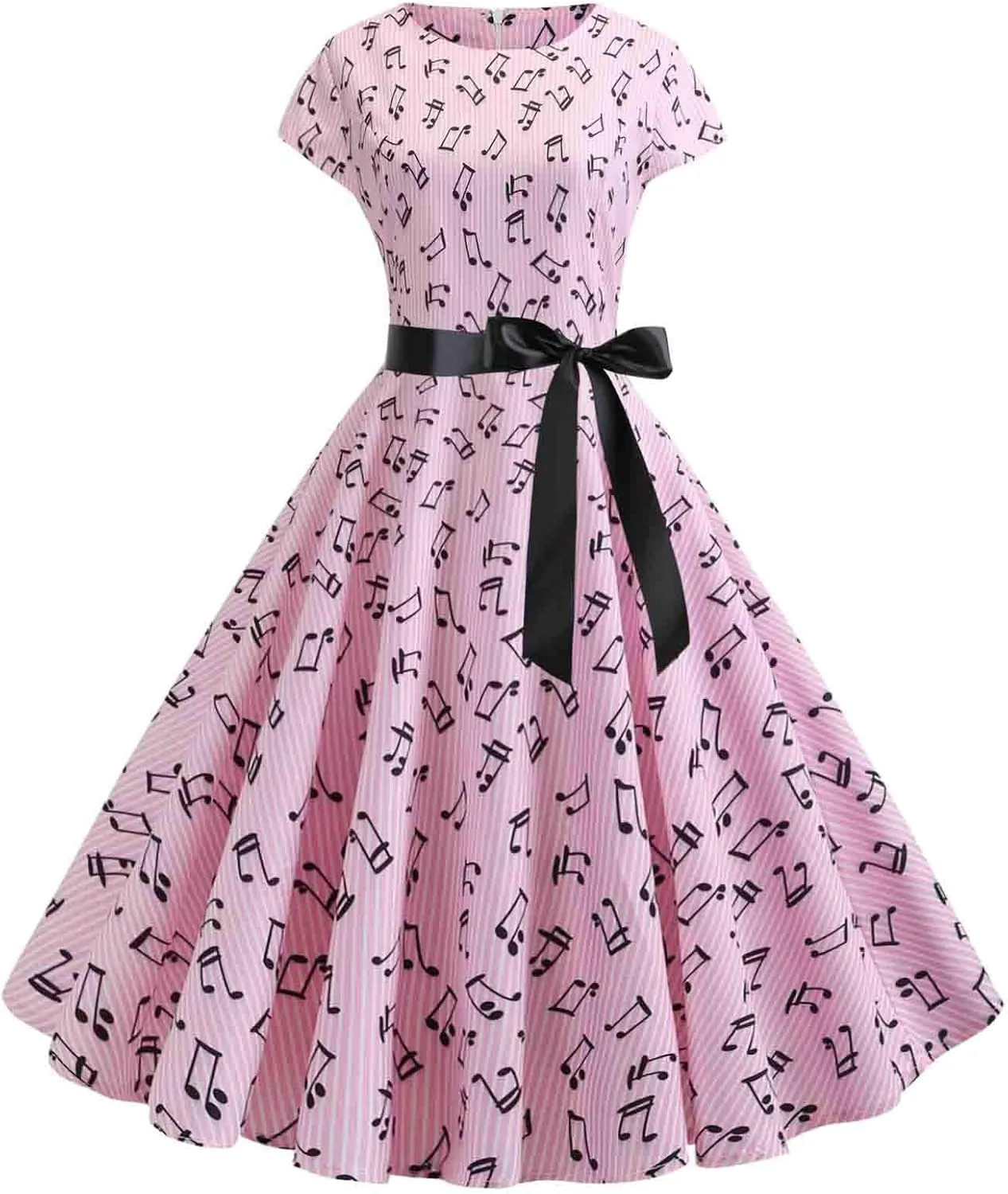 Womens 1950 Boatneck Cap Sleeve Vintage Swing Cocktail Party Dress 50s 60s Retro Rockabilly Pinup Audrey Dresses