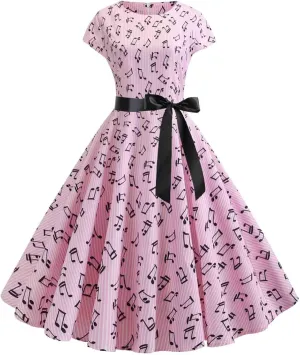 Womens 1950 Boatneck Cap Sleeve Vintage Swing Cocktail Party Dress 50s 60s Retro Rockabilly Pinup Audrey Dresses
