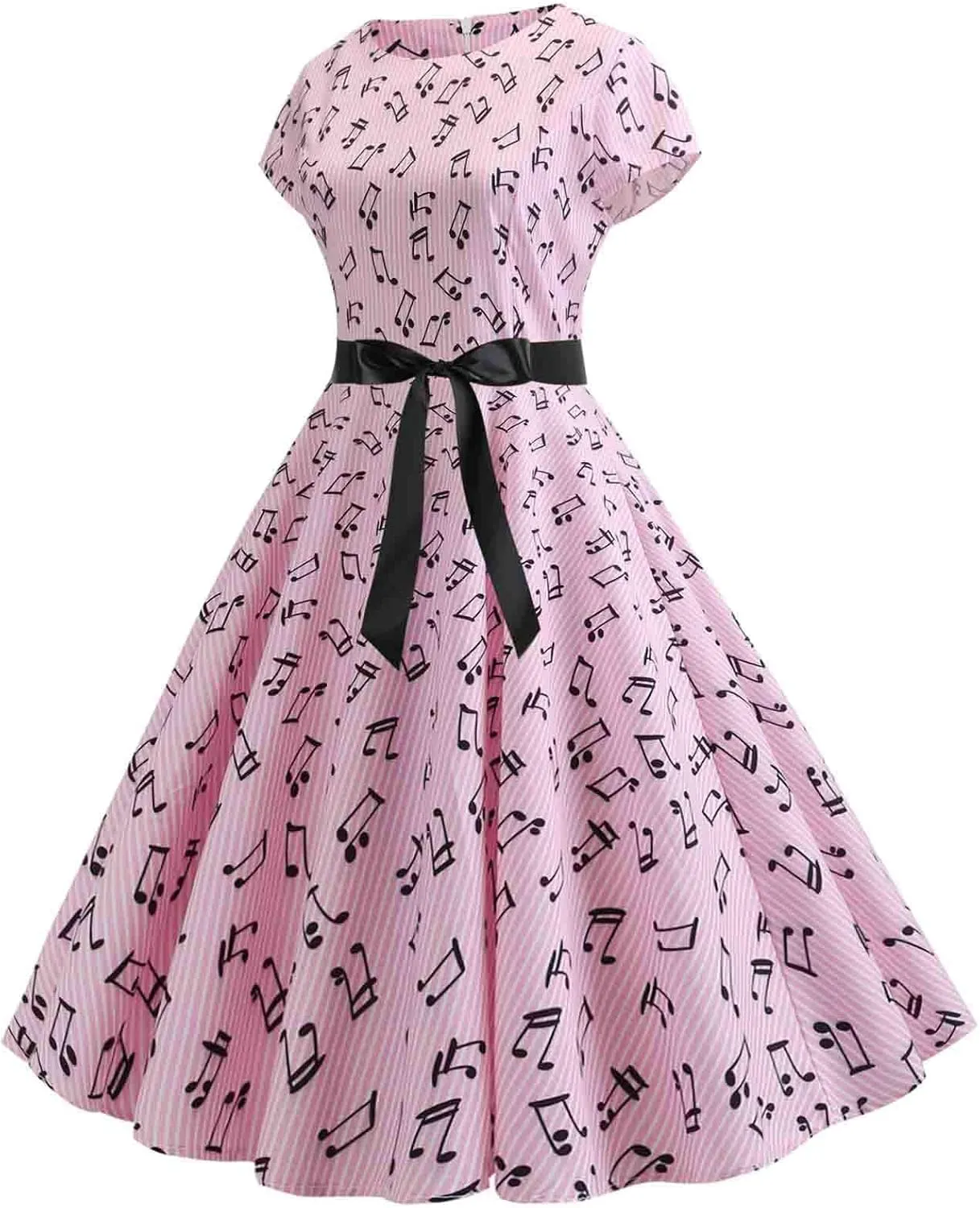 Womens 1950 Boatneck Cap Sleeve Vintage Swing Cocktail Party Dress 50s 60s Retro Rockabilly Pinup Audrey Dresses
