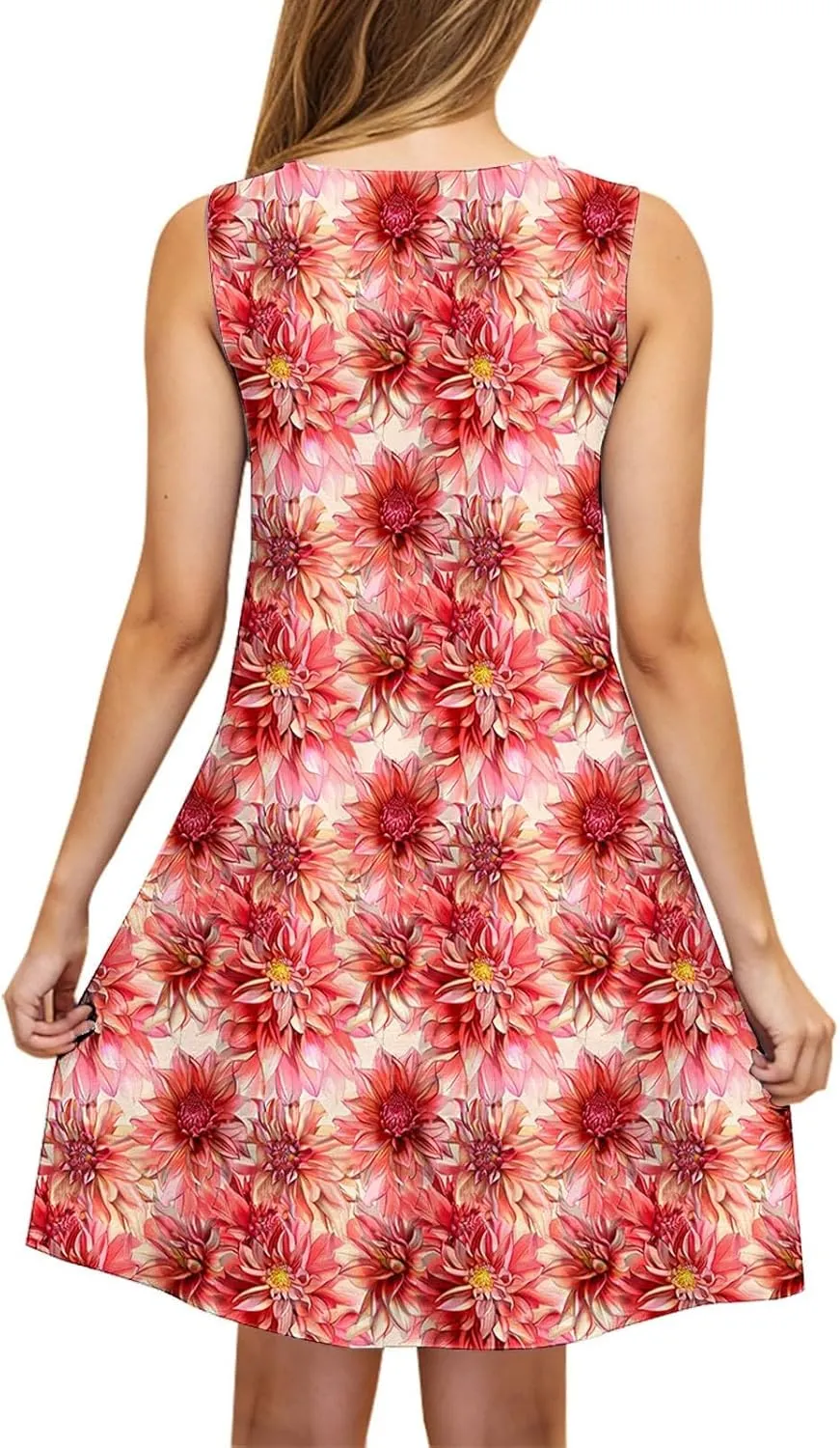 Women's 2025 Summer Casual Floral Boho Dress Elegant Halter Flowy Ruffle Midi Dress Sundresses Casual Beach Dresses