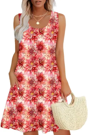 Women's 2025 Summer Casual Floral Boho Dress Elegant Halter Flowy Ruffle Midi Dress Sundresses Casual Beach Dresses
