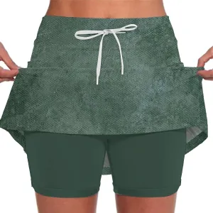 Womens Activewear Pleated Tennis Skirts Fade Pattern Printed Culottes Skinny Mid Waisted Workout Summer Fashion Skirt
