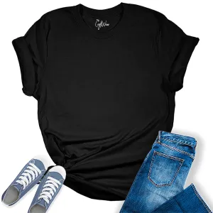 Womens Black Heather T Shirts Premium Casual Short Sleeve Shirts Oversized Tops