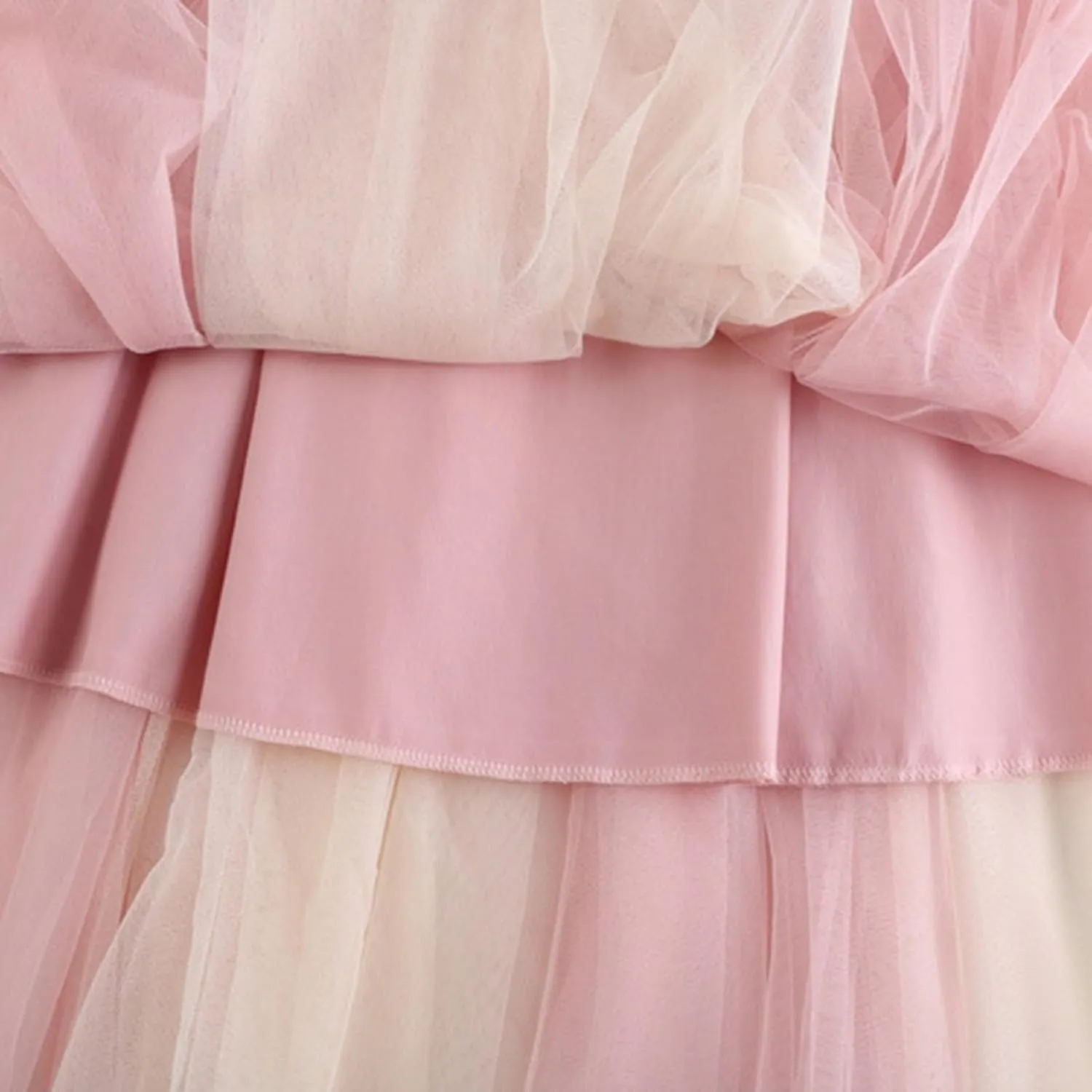 Women's Breathable Mesh Skirts Summer Fashion Elegant Pleated Layered Tutu Skirt Solid Flowy Evening Party Skorts