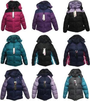 women's bubble jackets - assorted colors (s - 2x) Case of 12
