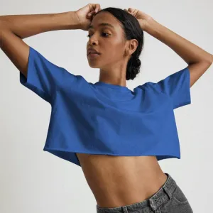 Women's Casual Crop T-Shirt - Loose Fit, Cotton