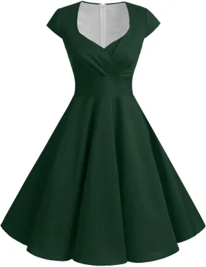 Women's Casual Dresses Vintage Casual Fashion Cap Sleeve Empire Waist Mommy and Me Dresses Work Loose Rave Outfits for Women