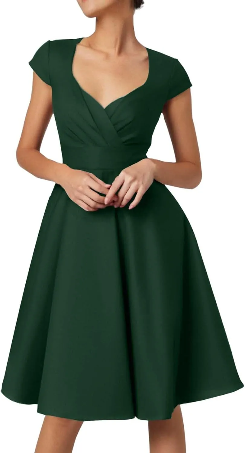 Women's Casual Dresses Vintage Casual Fashion Cap Sleeve Empire Waist Mommy and Me Dresses Work Loose Rave Outfits for Women