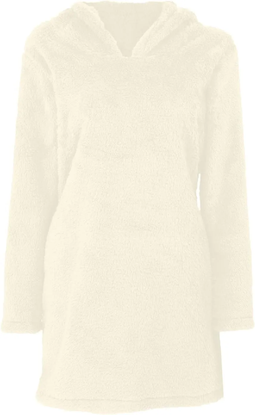Women's Casual Fall Winter Casual Cute Long Sleeve Solid Color Hoodie Dresses