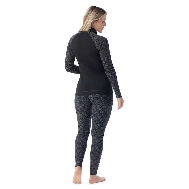 Women's Classic Thermal Merino Base Layer Quarter-Zip - Black Digi Snow