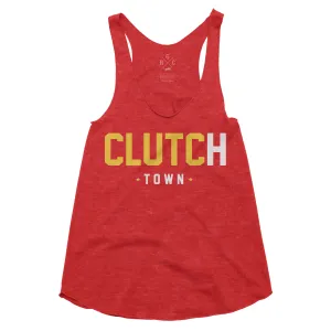 WOMEN'S - Clutch Town | Red Tri-Blend Tank Top
