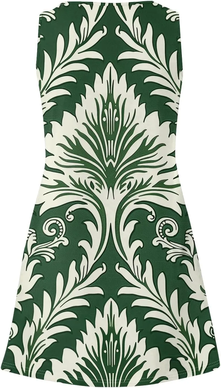 Womens Dresses Casual Summer Tank Dress Sundresses Sleeveless Short Dresses Office Spring Flowy Dress with Pocket