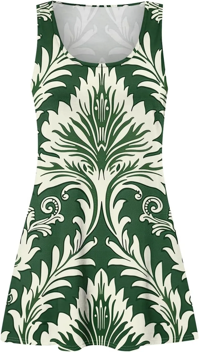 Womens Dresses Casual Summer Tank Dress Sundresses Sleeveless Short Dresses Office Spring Flowy Dress with Pocket