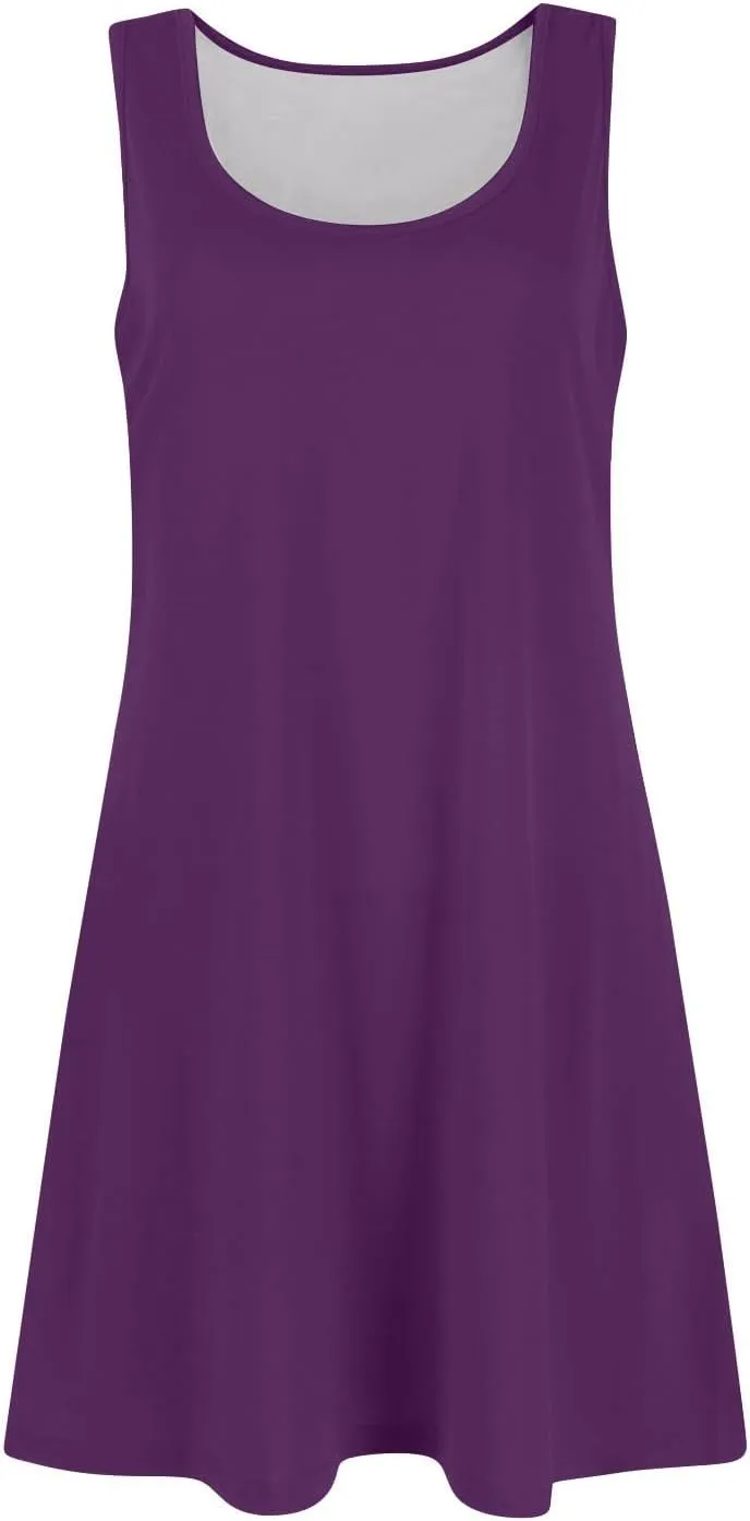 Womens Dresses Summer Sundresses Casual Dress Sleeveless Tank Dress with Pockets Office A Line Vest Dresses