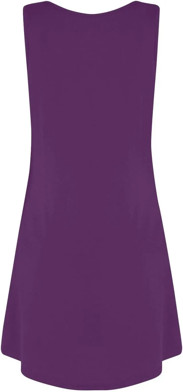 Womens Dresses Summer Sundresses Casual Dress Sleeveless Tank Dress with Pockets Office A Line Vest Dresses