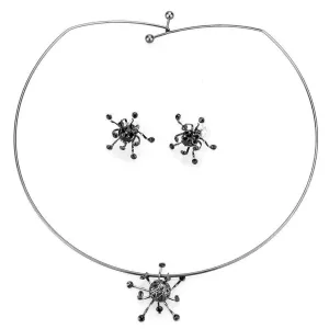 Women's Earrings - LO4726 - Ruthenium White Metal Jewelry