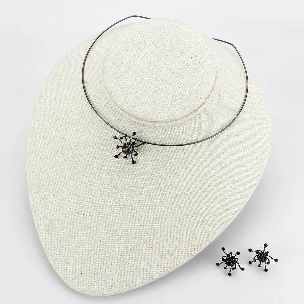 Women's Earrings - LO4726 - Ruthenium White Metal Jewelry