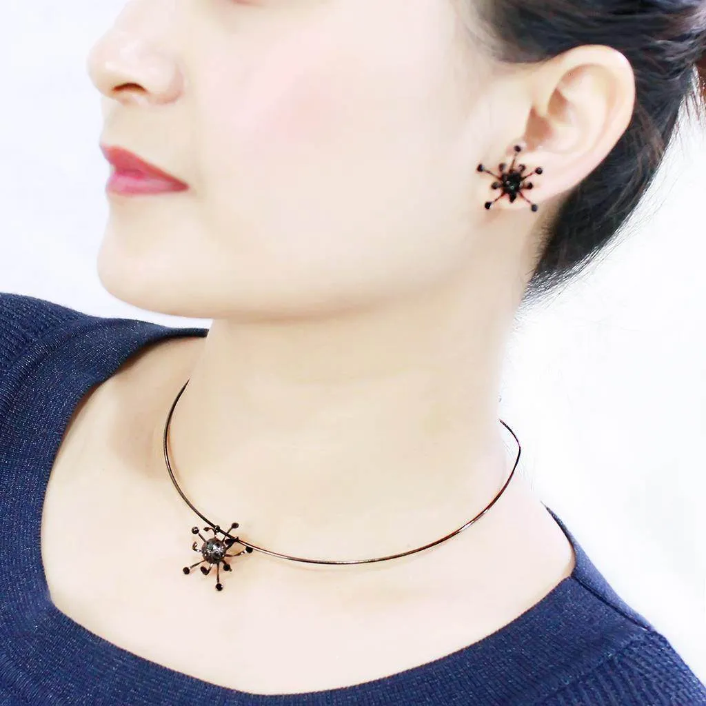 Women's Earrings - LO4726 - Ruthenium White Metal Jewelry