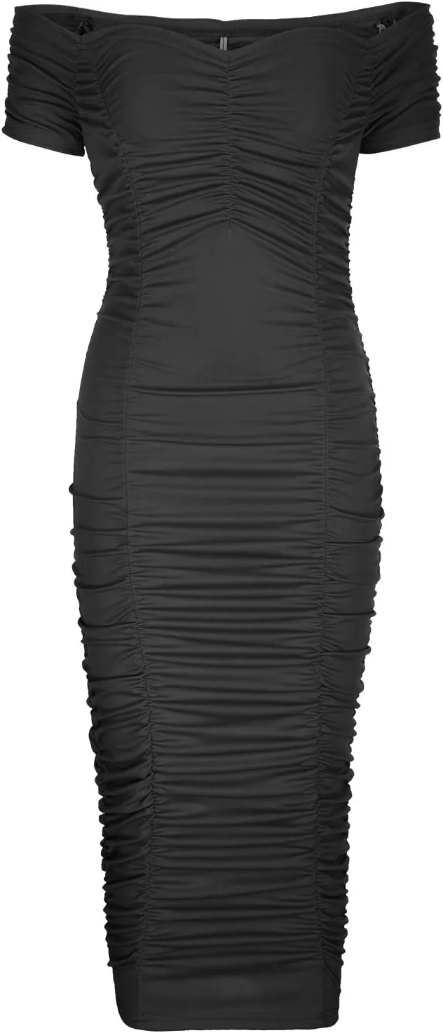 Womens Elegant Party Dress Bodycon Pencil Dresses Cold Shoulder Short Sleeve Prom Formal Dress Cocktail Dresses