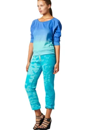 Women's French Terry Long Sleeve Dip Dye Screened