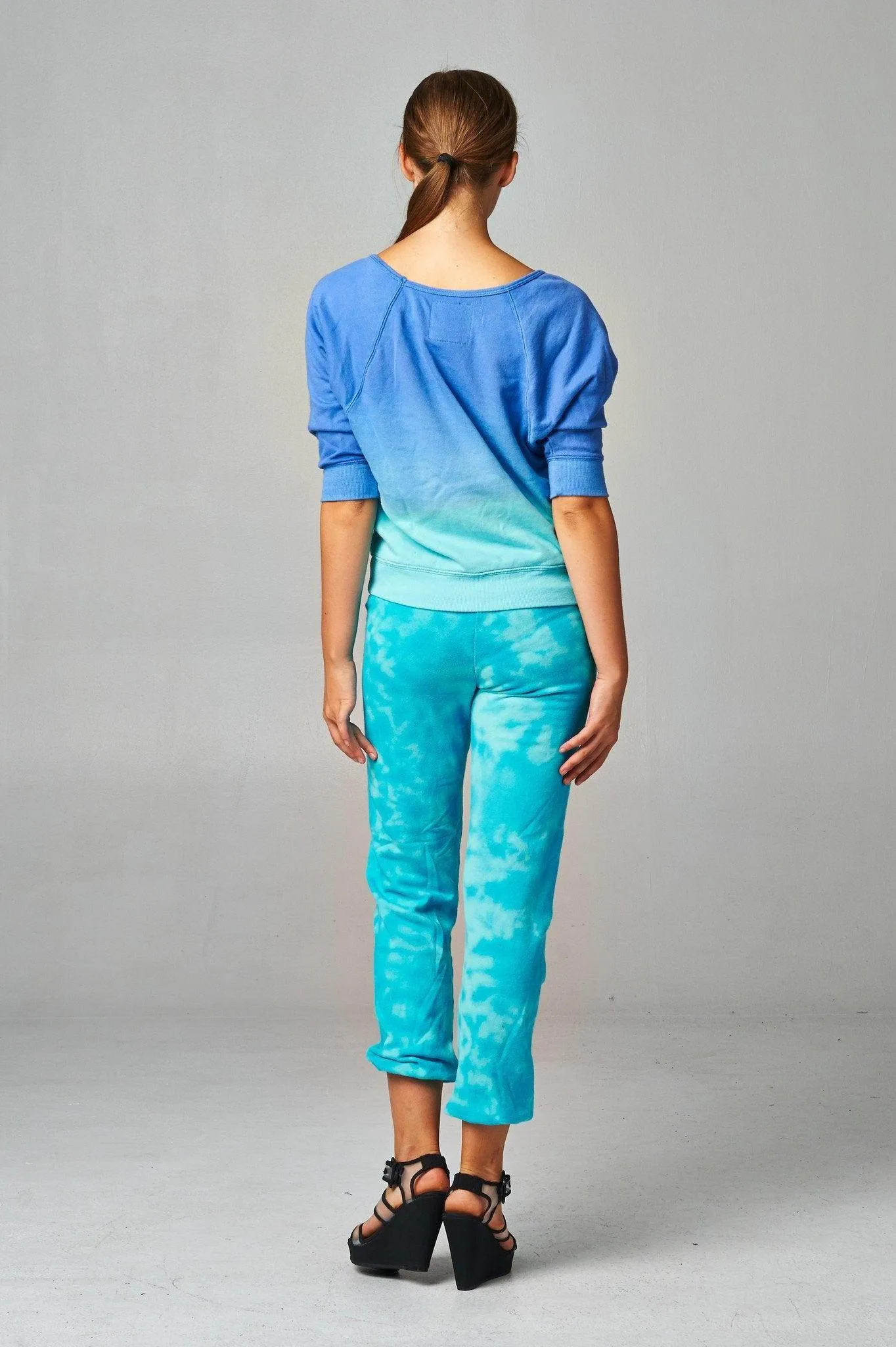 Women's French Terry Long Sleeve Dip Dye Screened