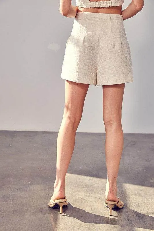 Womens Front Pleated Shorts Travel Friendly