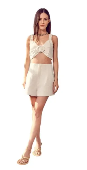Womens Front Pleated Shorts Travel Friendly