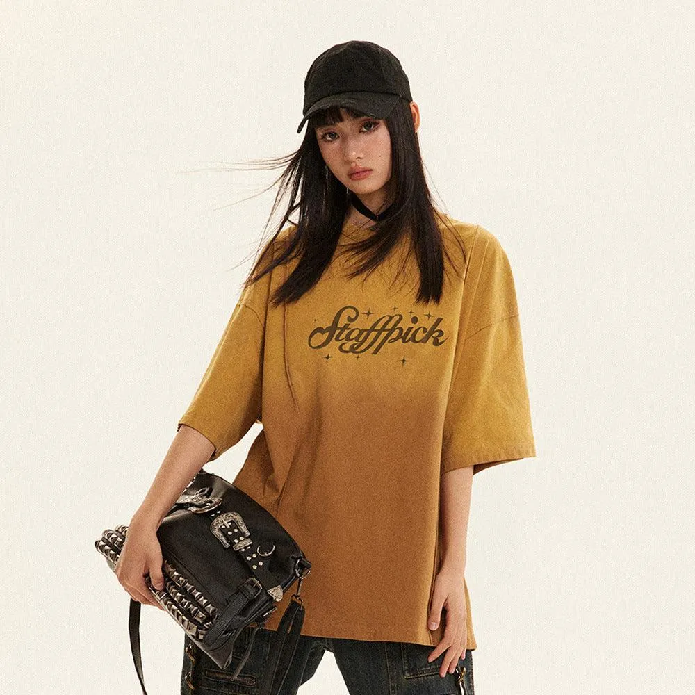 Women's Gradient Color Oversized Tee - Unique Twist