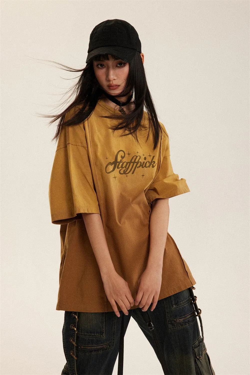 Women's Gradient Color Oversized Tee - Unique Twist