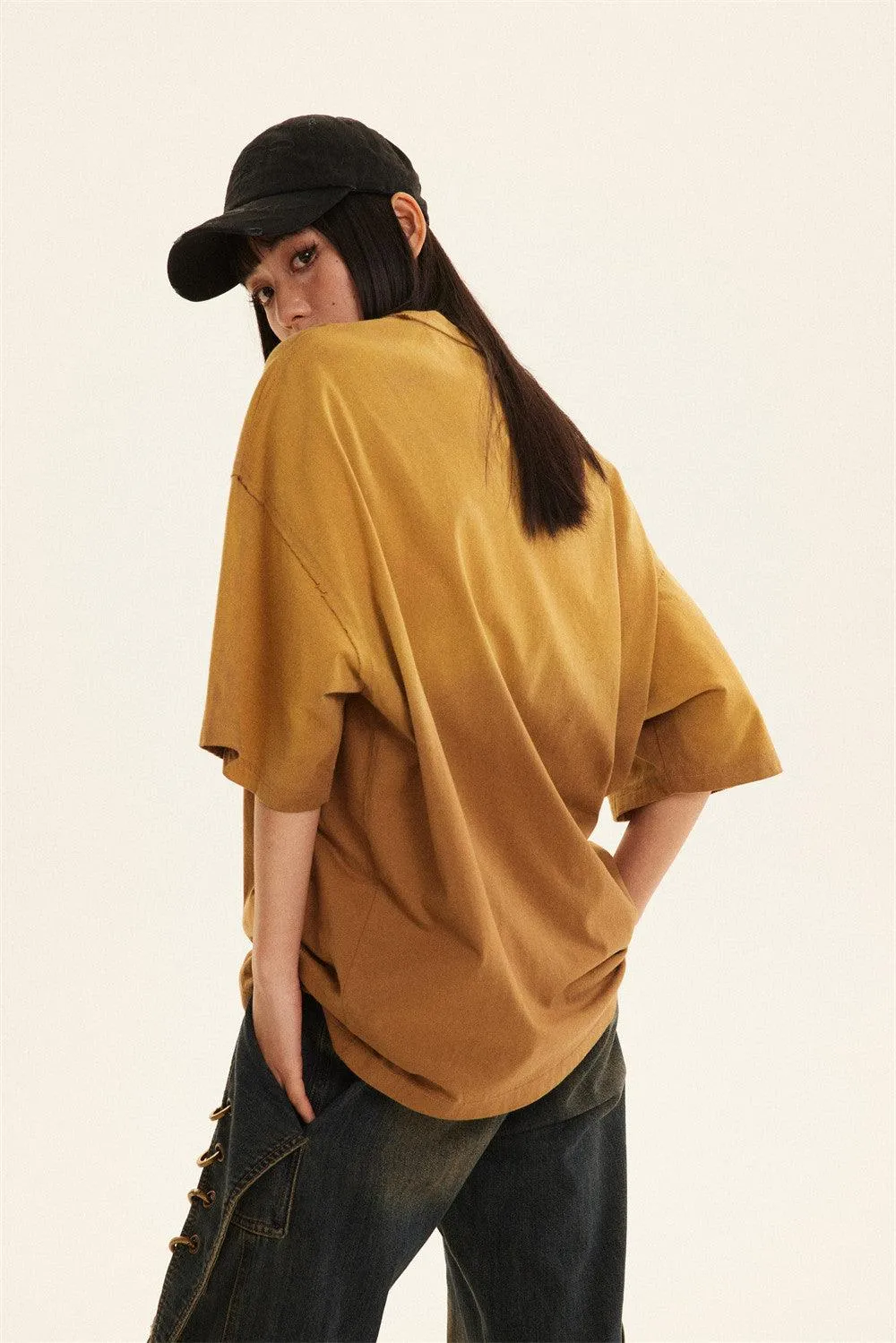 Women's Gradient Color Oversized Tee - Unique Twist
