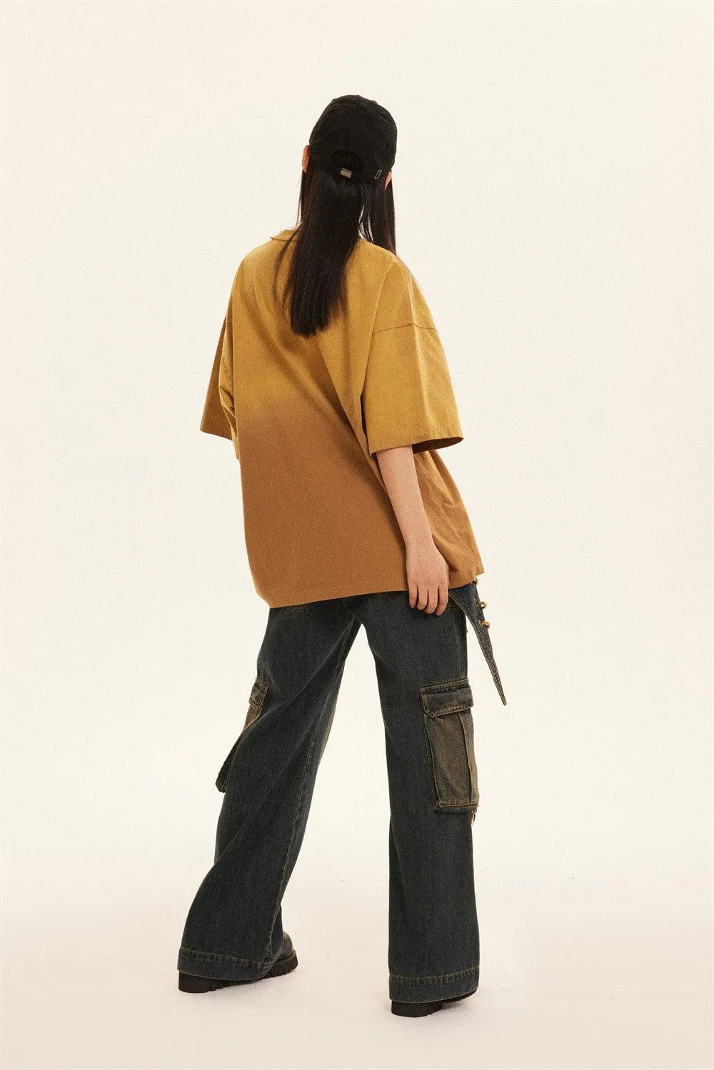 Women's Gradient Color Oversized Tee - Unique Twist