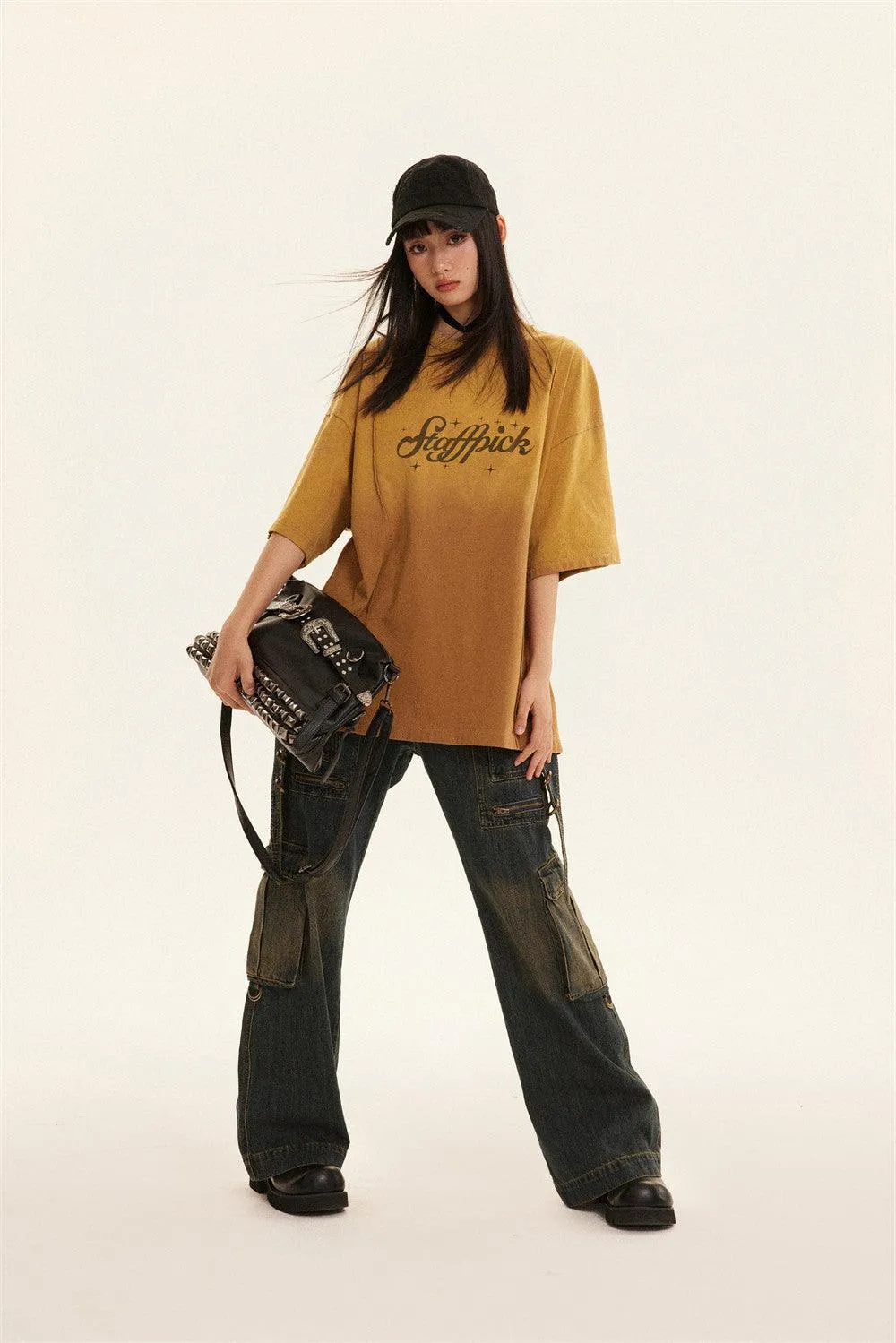 Women's Gradient Color Oversized Tee - Unique Twist