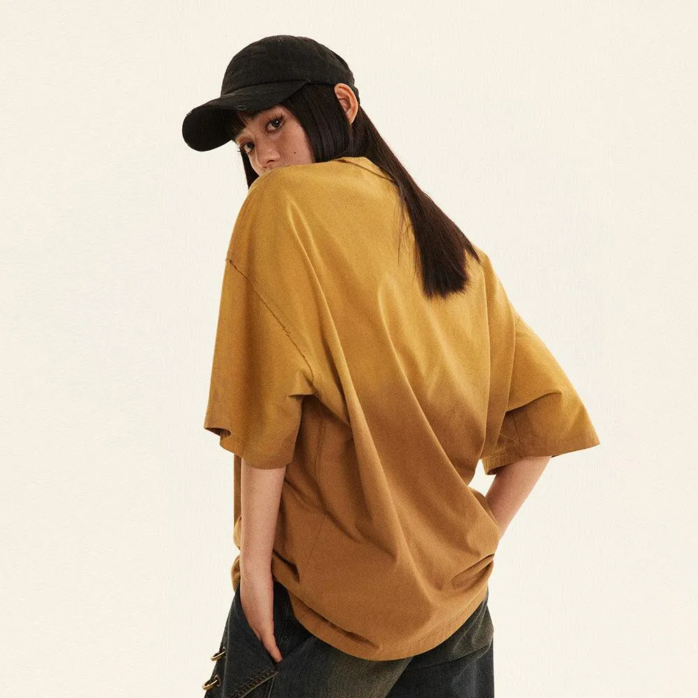 Women's Gradient Color Oversized Tee - Unique Twist